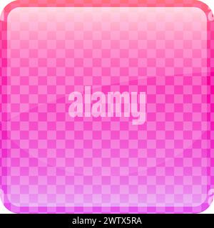 Pink glossy transparent button. Cartoon ui element Stock Vector
