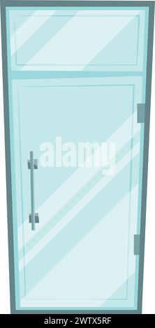 Glossy glass door. Clean doorway cartoon icon Stock Vector