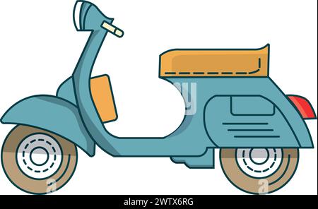 Italian Vespa Bike Vector Icon Stock Vector