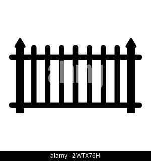 black vector fence icon on white background Stock Vector