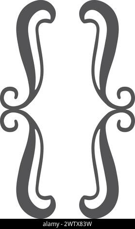 Curly braces. Decorative calligraphic element. Black brackets Stock Vector