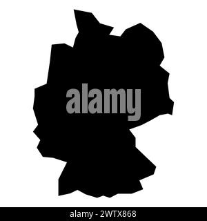 black vector germany map on white background Stock Vector