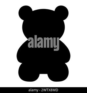 black vector gummy bear icon on white background Stock Vector