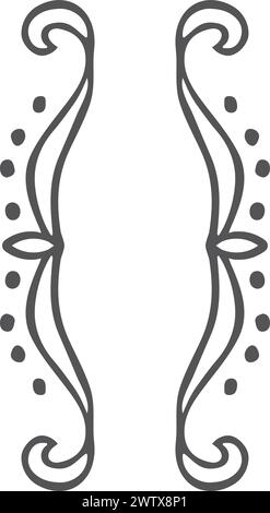 Doodle braces. Decorative frame element. Ornate brackets Stock Vector