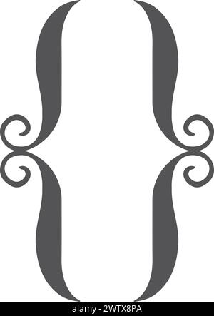 Black brackets. Curly parenthesis pair. Elegant decoration Stock Vector
