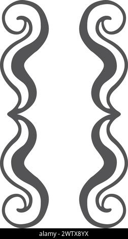 Curly brackets element. Black decorative ornate braces Stock Vector