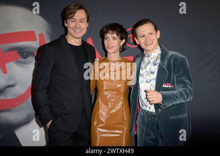 David Kross, Joel Basman und Liv Lisa Fries bei der Premiere der Fernsehserie Kafka in der Urania Berlin. Berlin, 19.03.2024 Foto:xF.xKernx/xFuturexImagex kafka 4176 Stock Photo