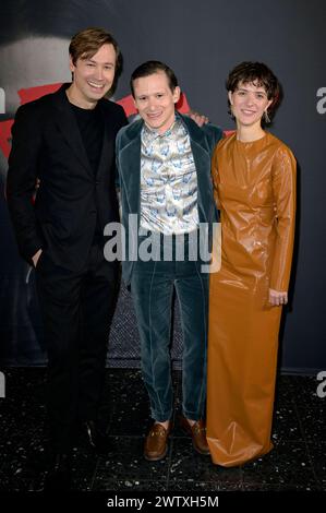 David Kross, Joel Basman und Liv Lisa Fries bei der Premiere der Fernsehserie Kafka in der Urania Berlin. Berlin, 19.03.2024 Foto:xF.xKernx/xFuturexImagex kafka 4173 Stock Photo