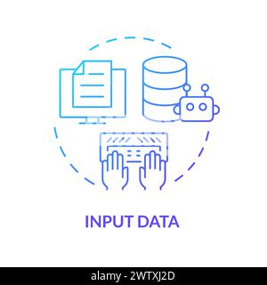 Input data blue gradient concept icon Stock Vector