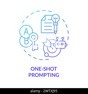 One shot prompting blue gradient concept icon Stock Vector