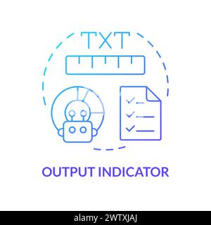 Output indicator blue gradient concept icon Stock Vector