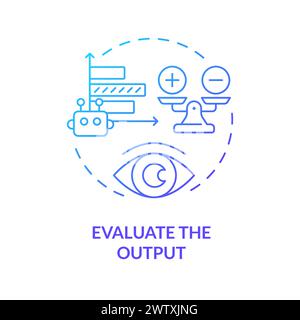 Evaluate output blue gradient concept icon Stock Vector