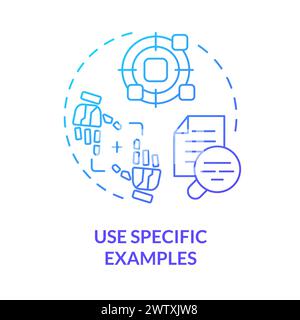 Using specific examples blue gradient concept icon Stock Vector
