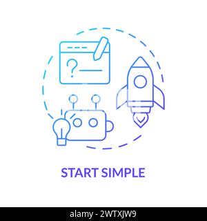 Start simple blue gradient concept icon Stock Vector