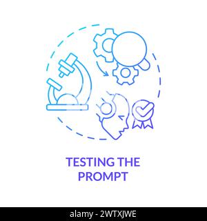 Testing prompt blue gradient concept icon Stock Vector