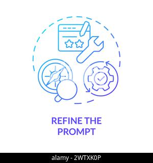 Refine prompt blue gradient concept icon Stock Vector