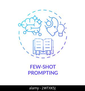 Few shot prompting blue gradient concept icon Stock Vector