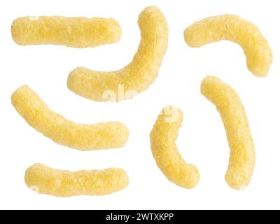 Corn sticks set isolated on white background Stock Photo