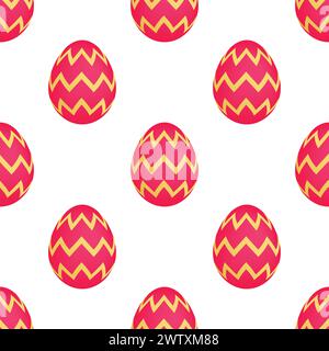 Seamless pattern with colorful Easter eggs. Vector illustration Stock Vector