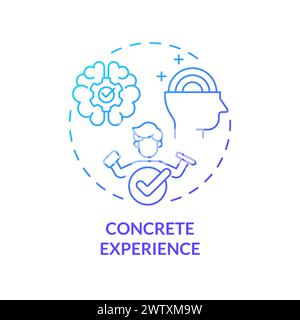Concrete experience blue gradient concept icon Stock Vector