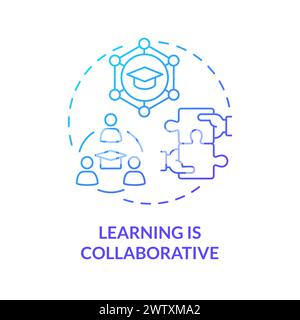 Collaborative learning blue gradient concept icon Stock Vector