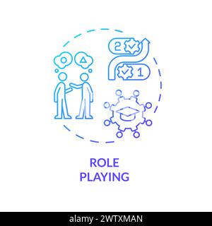 Role playing blue gradient concept icon Stock Vector