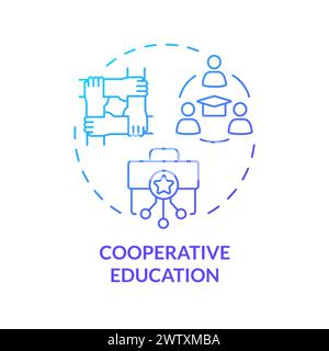 Cooperative education blue gradient concept icon Stock Vector