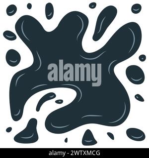 Black splash on a white background. Vector illustration Stock Vector