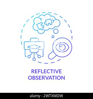 Reflective observation blue gradient concept icon Stock Vector