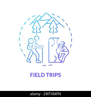 Field trips blue gradient concept icon Stock Vector