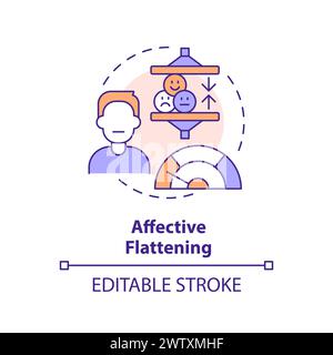 Affective flattening multi color concept icon Stock Vector
