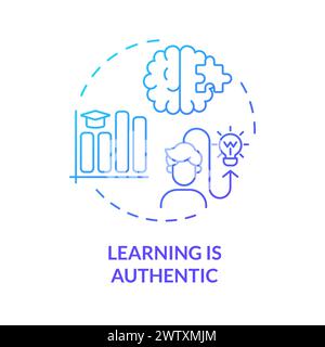Learning is authentic blue gradient concept icon Stock Vector