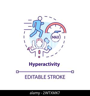 Hyperactivity, focus issues multi color concept icon Stock Vector