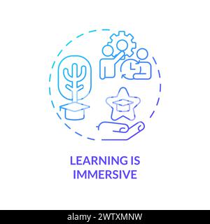 Learning is immersive blue gradient concept icon Stock Vector