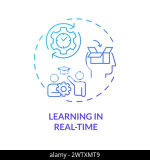 Learning in real time blue gradient concept icon Stock Vector