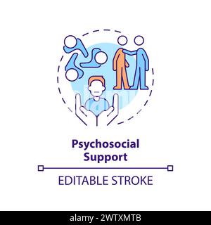 Psychosocial support multi color concept icon Stock Vector