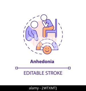 Anhedonia multi color concept icon Stock Vector