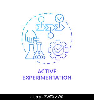 Active experimentation blue gradient concept icon Stock Vector
