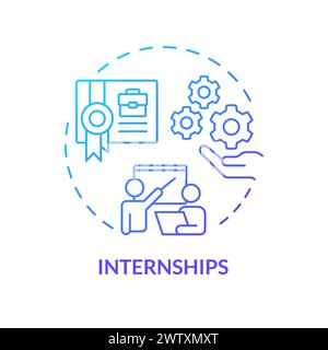 Internships blue gradient concept icon Stock Vector