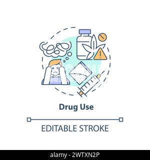 Drug use multi color concept icon Stock Vector