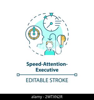Speed-attention-executive multi color concept icon Stock Vector