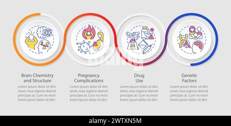 Schizophrenia causes function loop infographic template Stock Vector