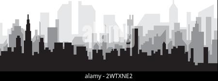 Cityscape skyline panorama of CHICAGO, UNITED STATES Stock Vector