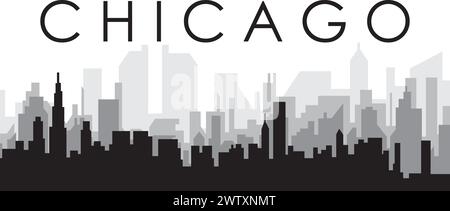 Cityscape skyline panorama of CHICAGO, UNITED STATES Stock Vector