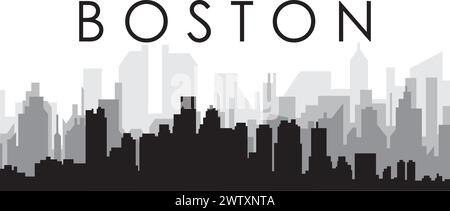 Cityscape skyline panorama of BOSTON, UNITED STATES Stock Vector