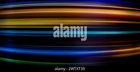 Futuristic abstract of dark gradient light in trails motion background, and creative glowing light design concept Stock Photo