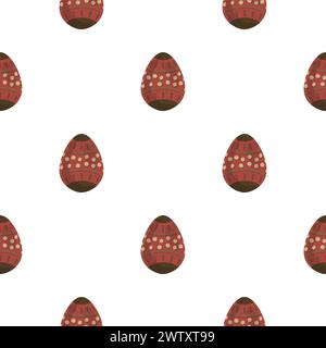 Illustration on theme seamless celebration holiday Easter with hunt colorful bright eggs, seamless pattern consisting of many hunt Easter eggs, hunt b Stock Vector