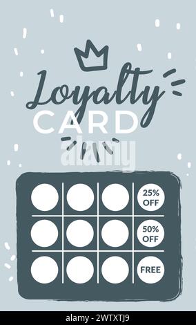 Modern Loyalty Card with Crown Motif Stock Vector