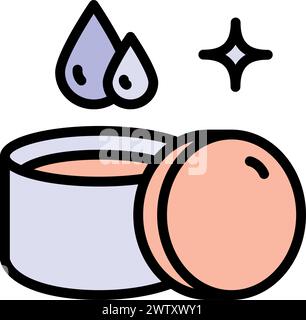 Skin care icon, cosmetic moisturizing cream. Simple sign for mobile concept and web design. Symbol, logo illustration. Vector color graphics Stock Vector