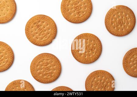Maria biscuits on white background  Stock Photo